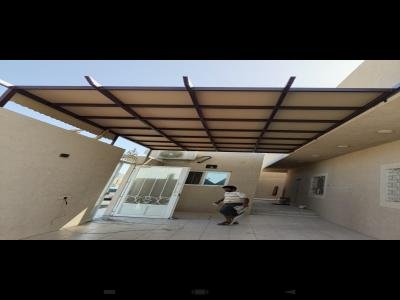 مظلات جلسات قرميد معدني كوري قرميد ازرق الدمام 